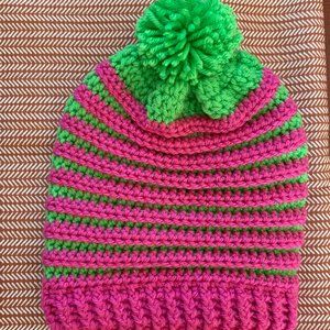 Crocheted Toddler Beanies with PomPom (For Ages 1-3)